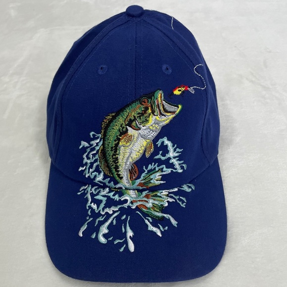 Bass Fish Blue Cotton Hat NWOT - Picture 1 of 11